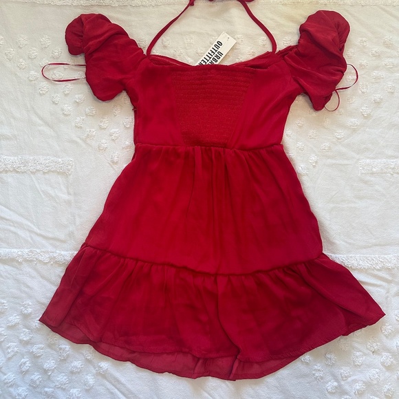 Urban Outfitters Kimchi Blue Off-the-Shoulder Red Mini Dress 🍒❤️ - Picture 6 of 8